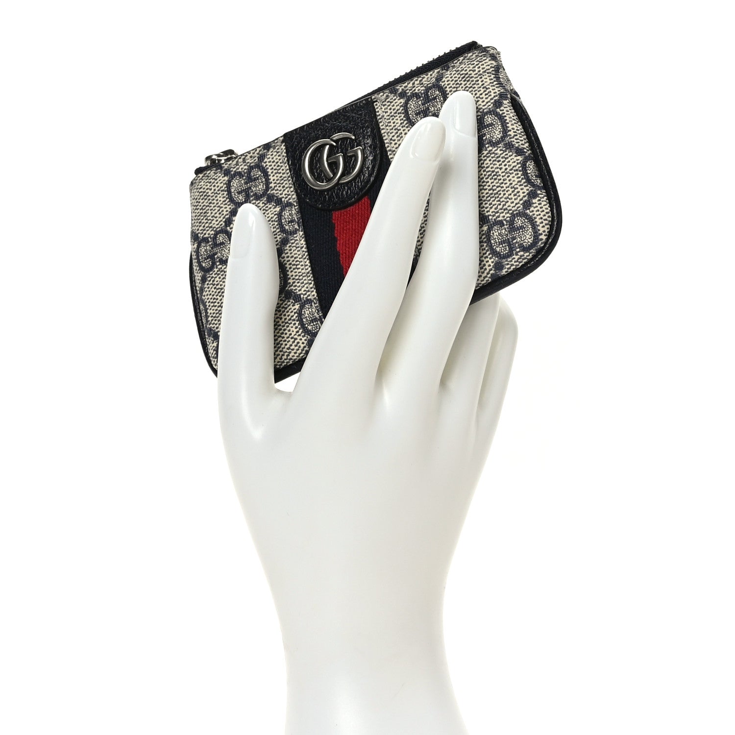 Gucci GG Supreme Monogram Web Ophidia Key Case Beige Blue 2 of 7