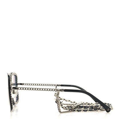 Chanel Square Removable Chain Sunglasses 4244 Black 3 of 8