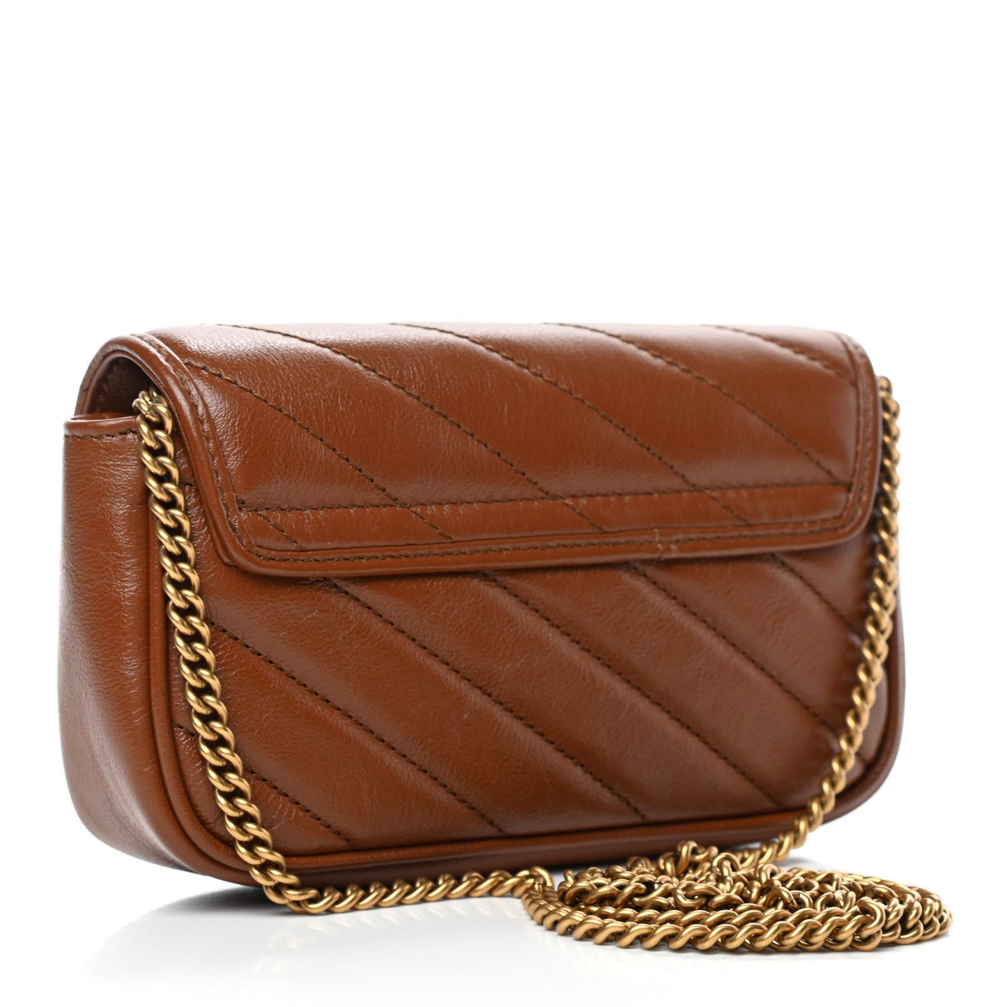 Azalea Calfskin Matelasse Diagonal Super Mini GG Marmont Shoulder Bag Cuir