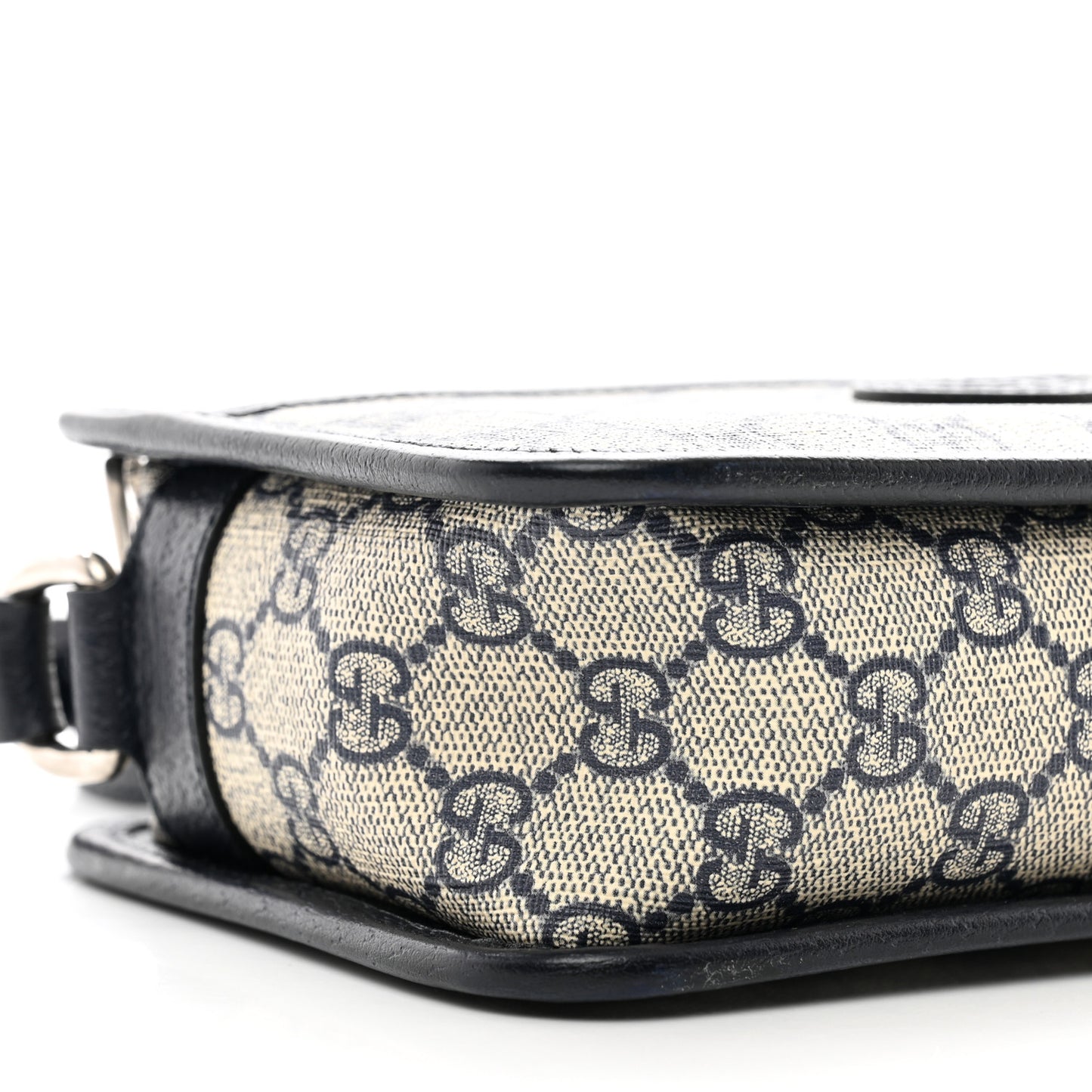 GG Supreme Monogram Textured Dollar Calfskin Mini Retro Interlocking G Shoulder Bag Beige Blue