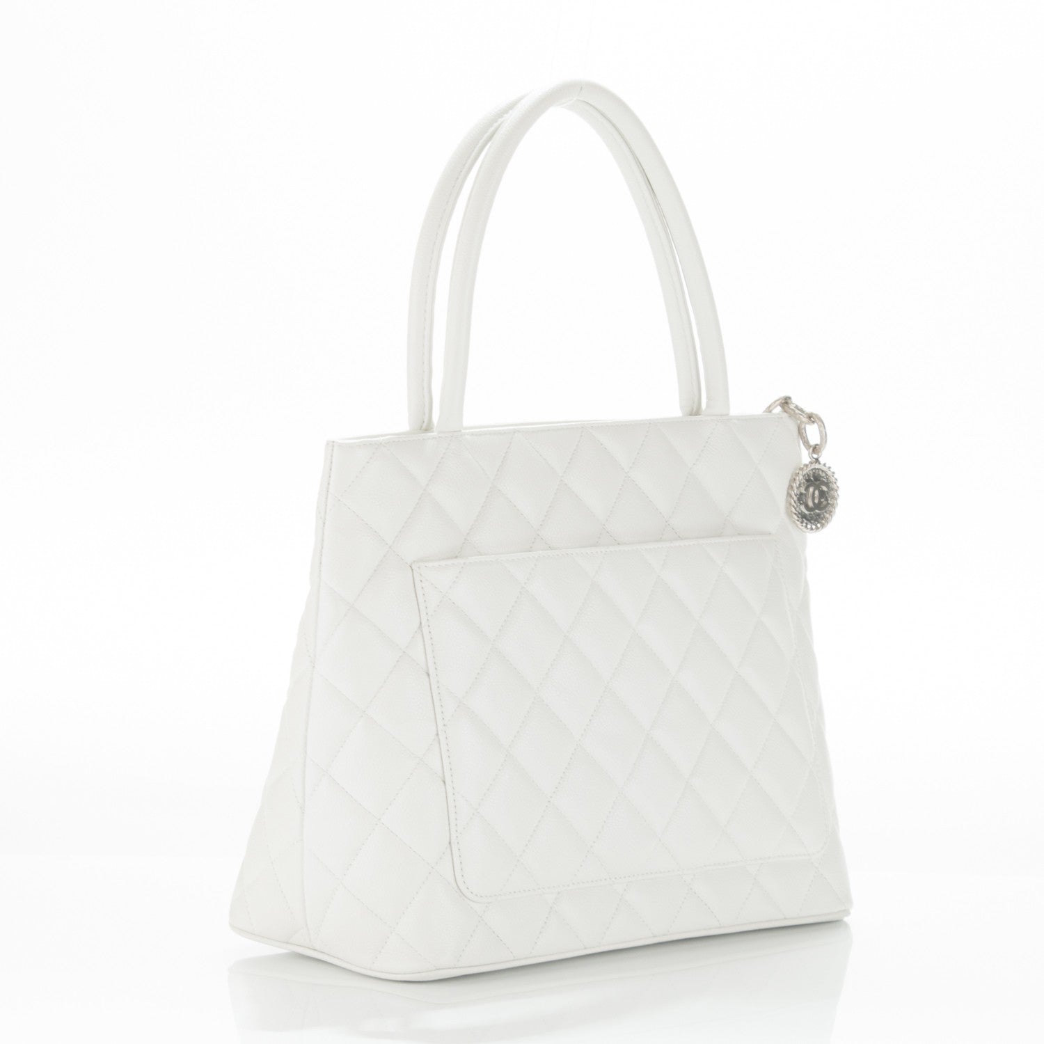 Chanel Caviar Quilted Medallion Tote White 3 of 7