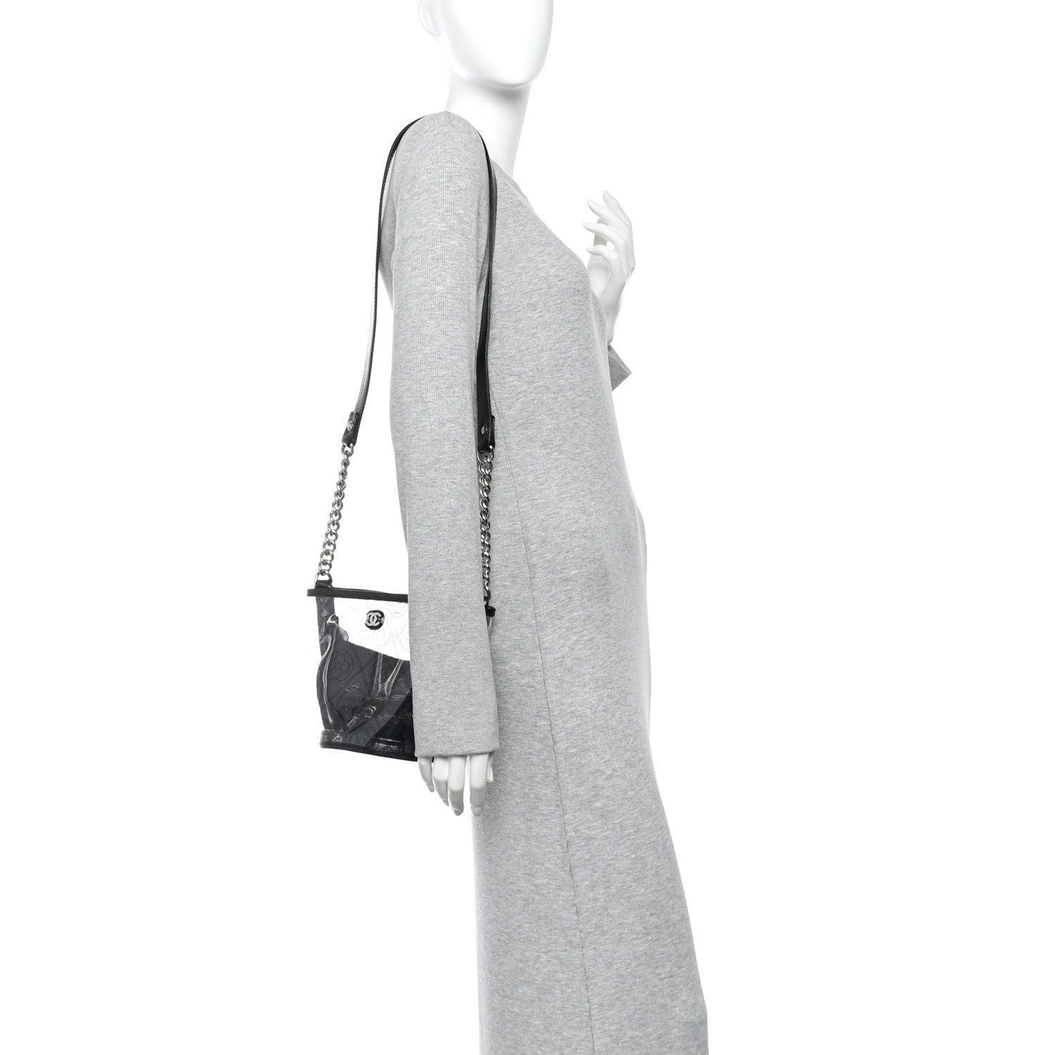 Chanel Crumpled Calfskin PVC Bucket Bag Black 2 of 10