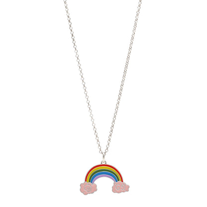 Gucci Sterling Silver Enamel GucciGhost Rainbow Pendant Necklace 1 of 4