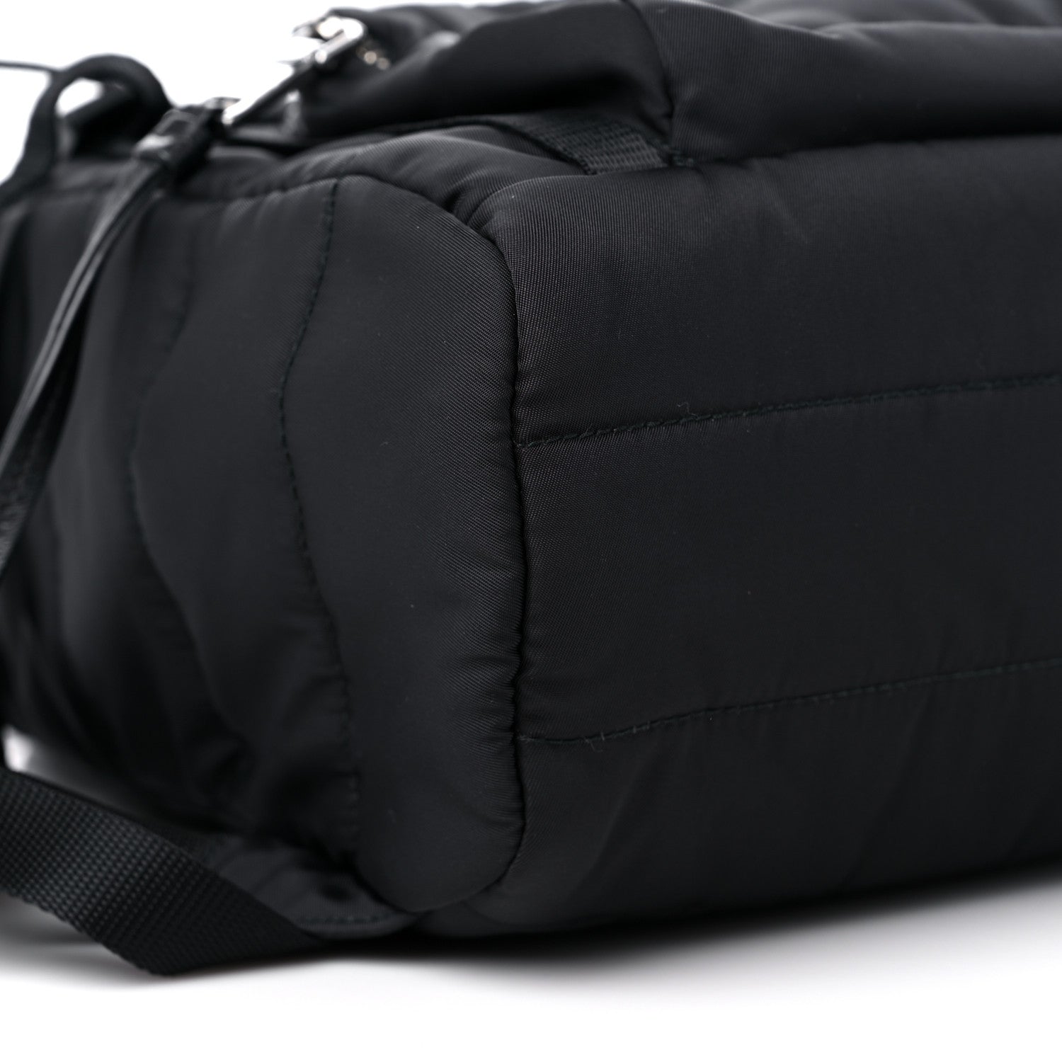 Prada Tessuto Nylon Quilted Double Buckle Backpack Black 7 of 9