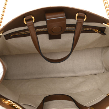 Gucci Monogram Calfskin Large Horsebit 1955 Tote Bag Beige Brown Sugar 5 of 10