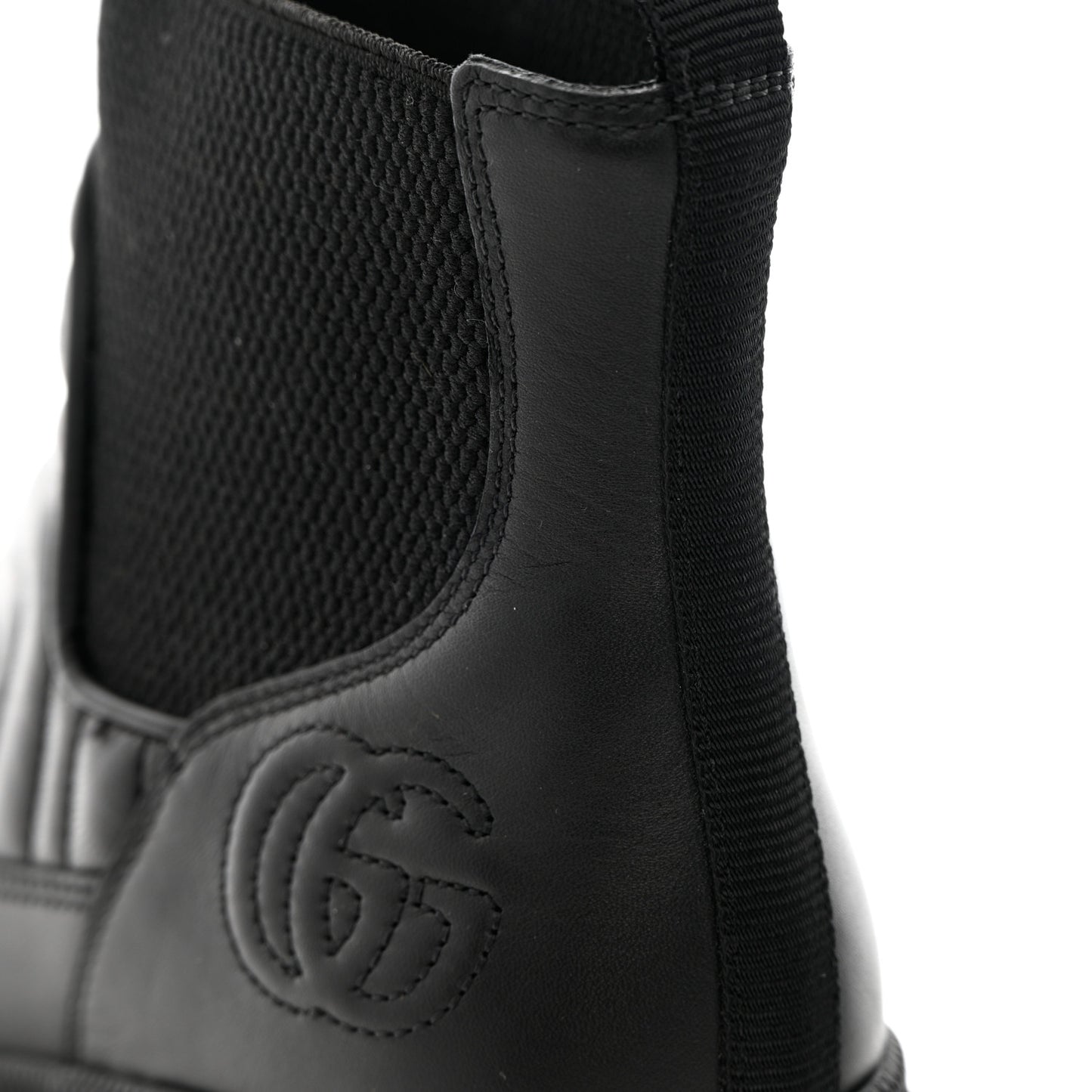 Calfskin Nappa Matelasse Frances Chelsea Boots 35 Black