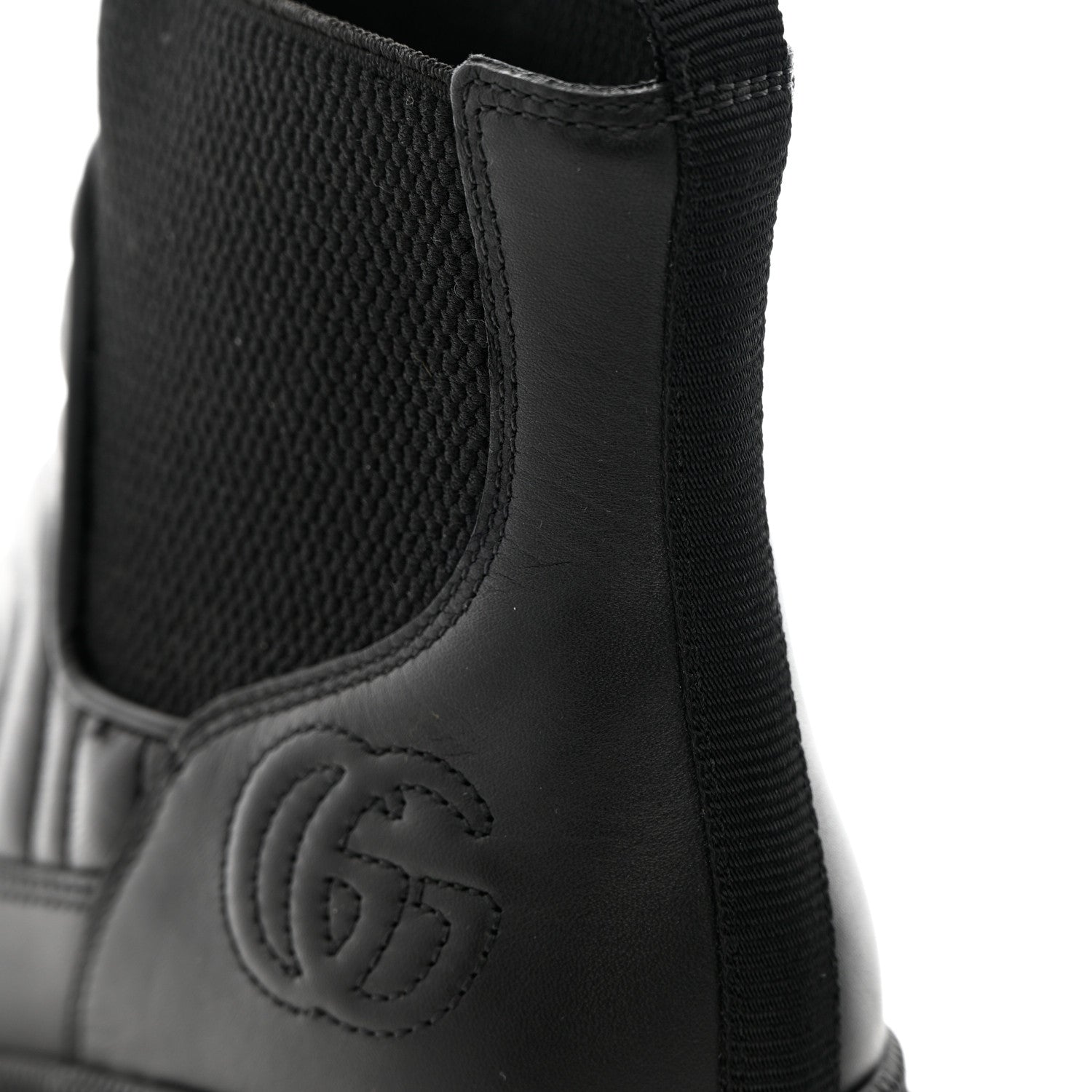 Gucci Calfskin Nappa Matelasse Frances Chelsea Boots 35 Black 10 of 11