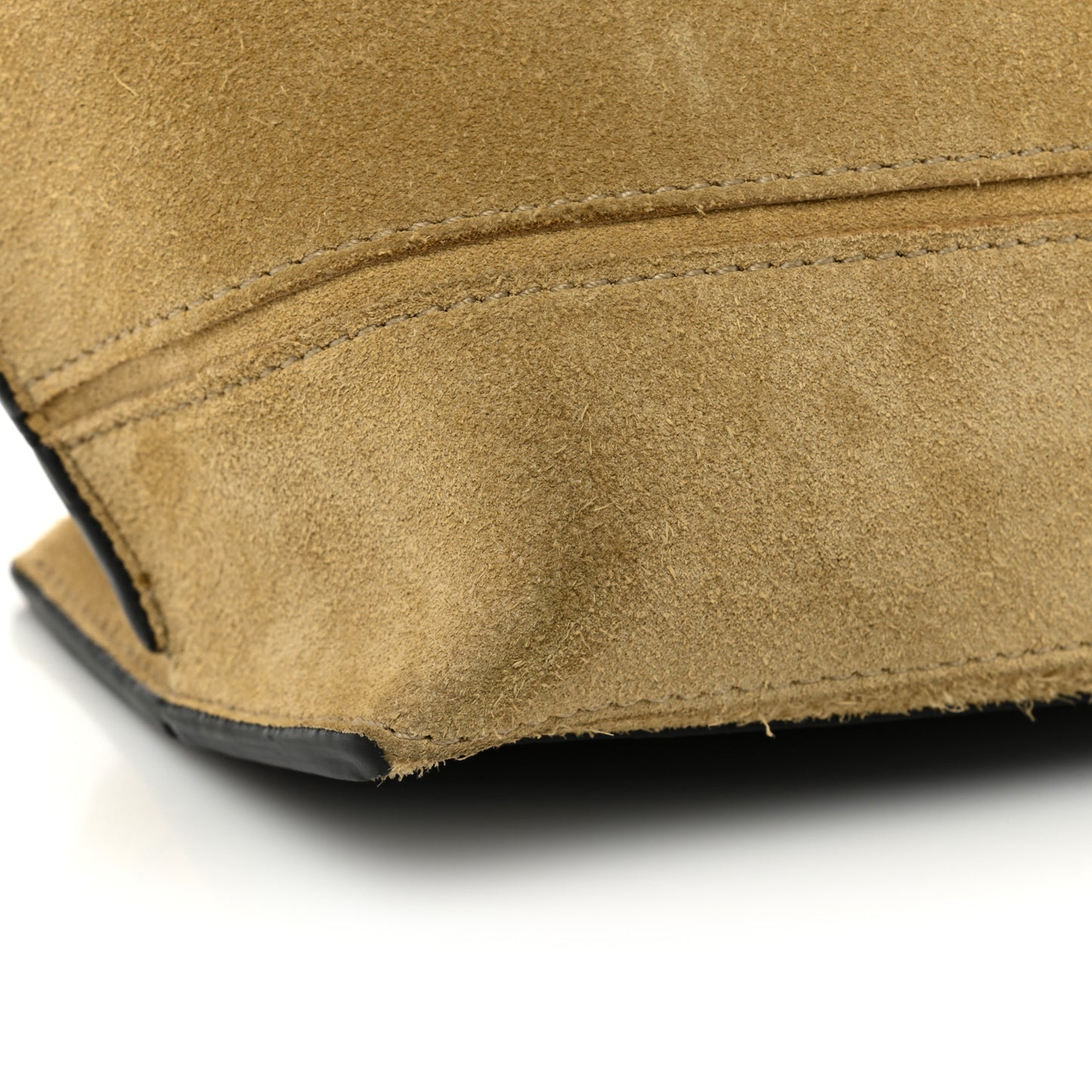 Suede Calfskin Strip Shoulder Bag Gold Black