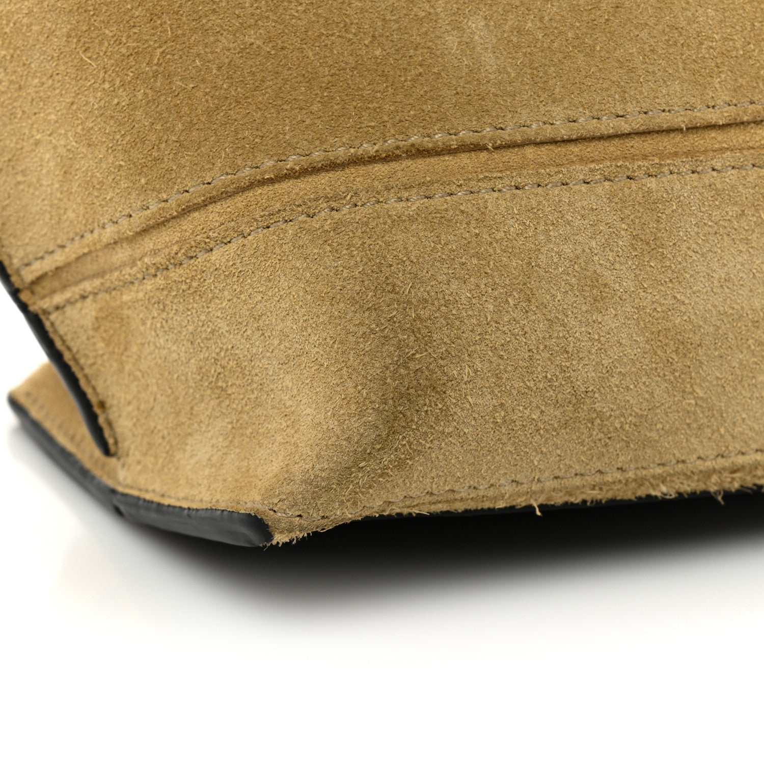 Loewe Suede Calfskin Strip Shoulder Bag Gold Black 9 of 12
