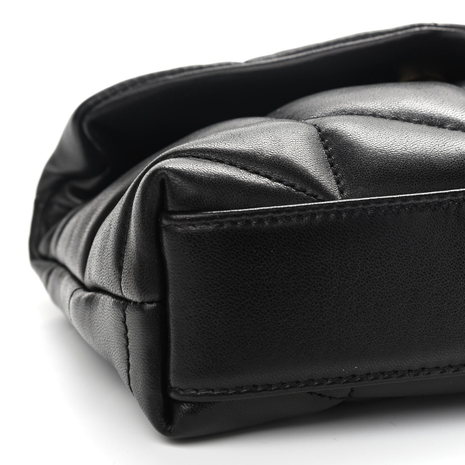 Saint Laurent Lambskin Monogram Loulou Puffer Pouch Clutch Black 9 of 10