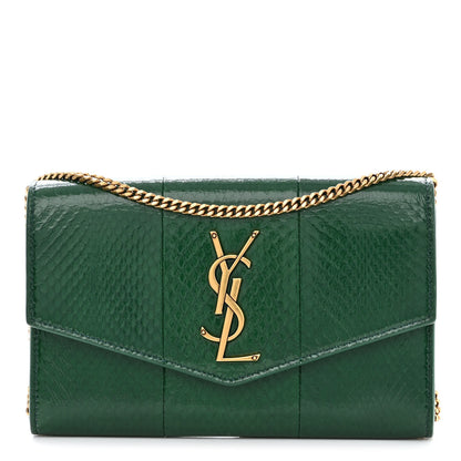 Saint Laurent Watersnake Uptown Crossbody Bag Green 3 of 12