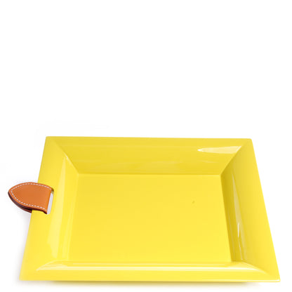 Hermes Lacquered Wood Chamonix Chakor PM Change Tray Chartreuse 1 of 8