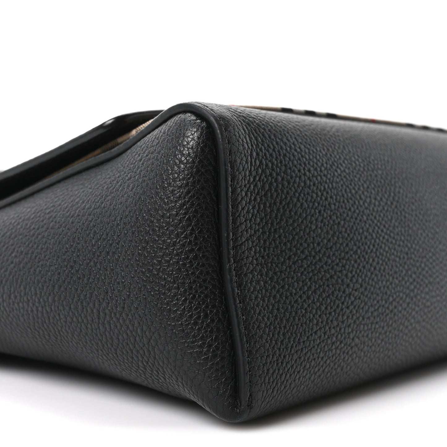 Coated Canvas Calfskin Vintage Check Medium Note Crossbody Bag Black