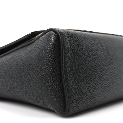 Burberry Coated Canvas Calfskin Vintage Check Medium Note Crossbody Bag Black 8 of 9