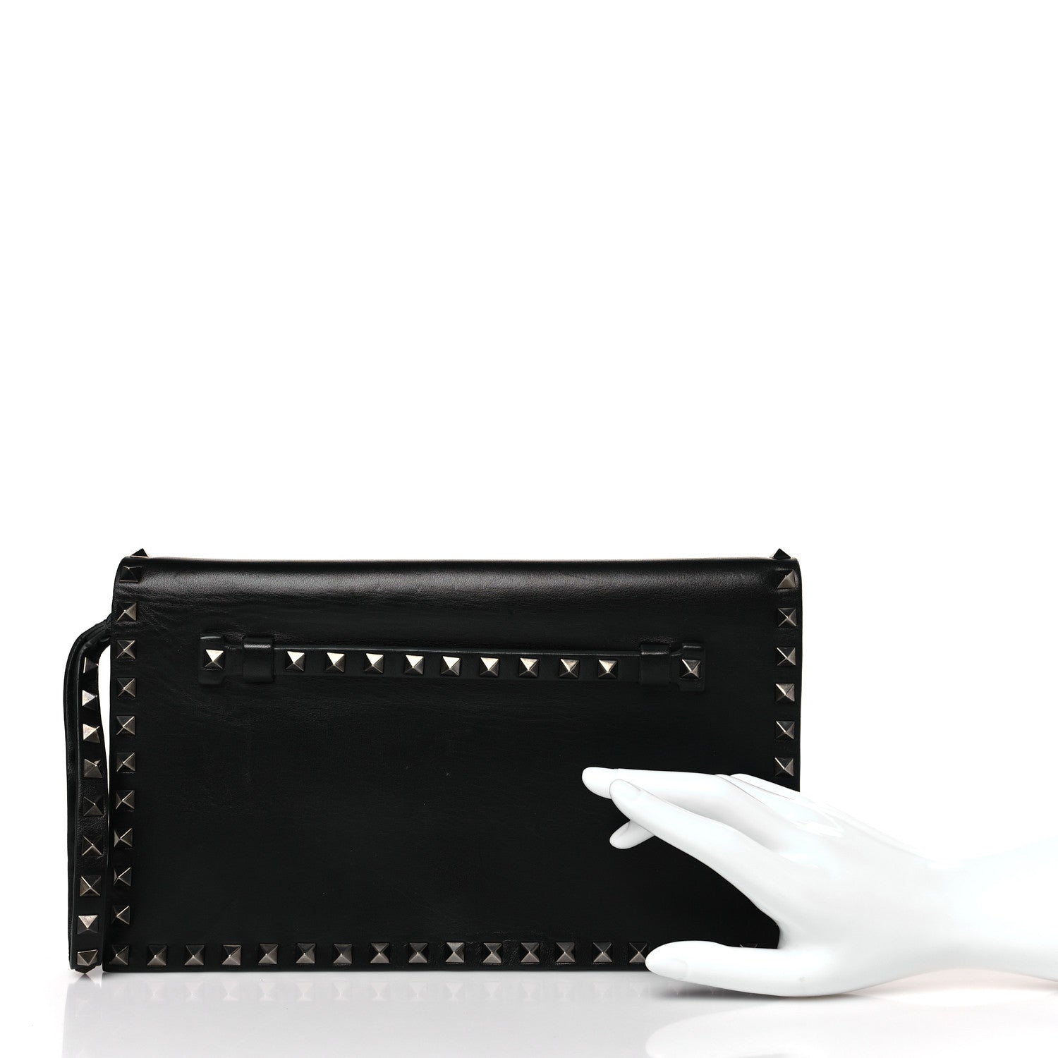 Valentino Garavani Nappa Rockstud Wristlet Clutch Black 2 of 8
