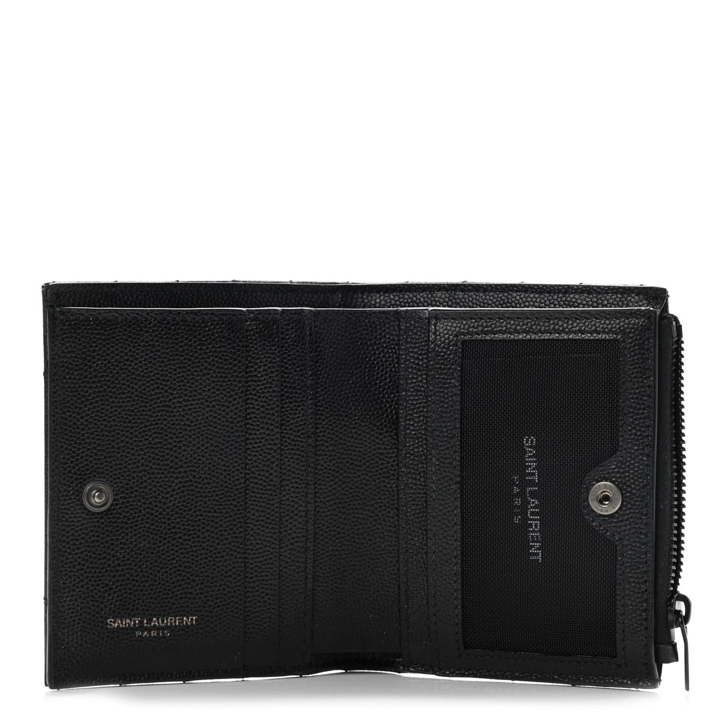 Grain De Poudre Matelasse Chevron Monogram Zipped Card Case Black
