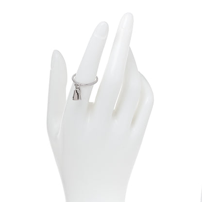 Hermes 18K White Gold Diamond Kelly Clochette Ring 54 7 3 of 7