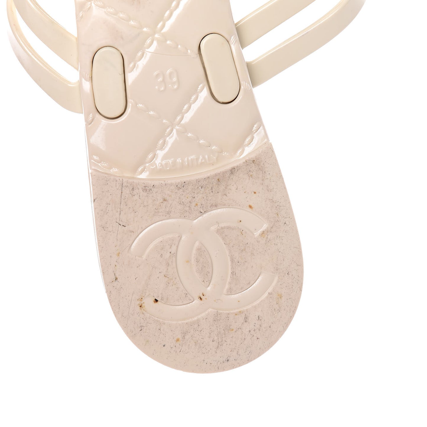 Jelly Camellia Thong Sandals 39 Ivory Black