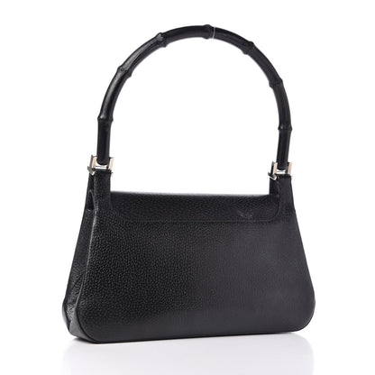 Gucci Calfskin Bamboo Baguette Shoulder Bag Black 3 of 10
