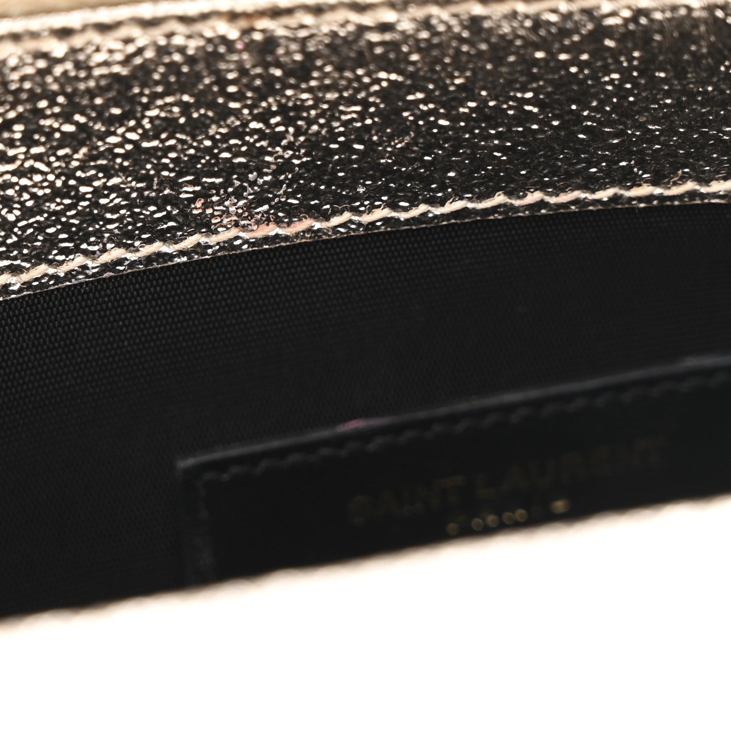 Saint Laurent Metallic Crackled Calfskin Matelasse Chevron Monogram Envelope Chain Wallet Gold 12 of 13