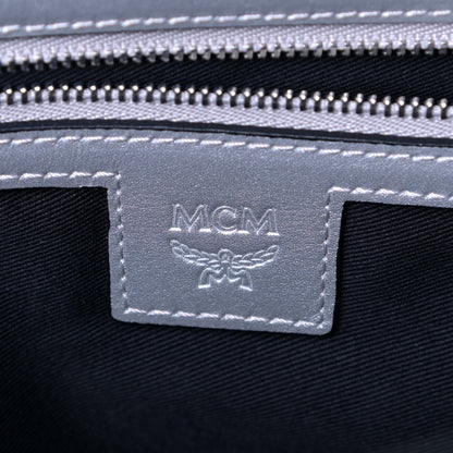 MCM Metallic Visetos Medium Anya Shopper Tote Silver 8 of 10