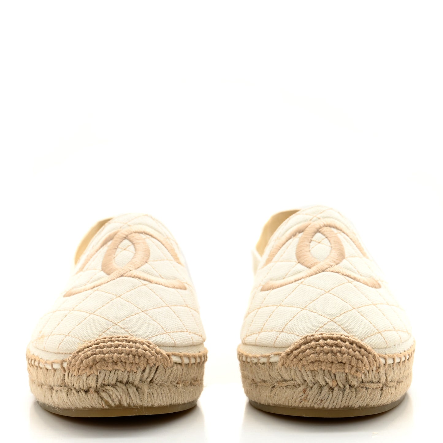 Fabric Biarritz CC Espadrilles 41 White Gold