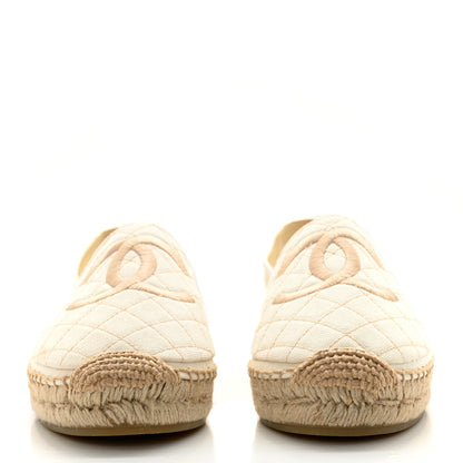 Chanel Fabric Biarritz CC Espadrilles 41 White Gold 2 of 10
