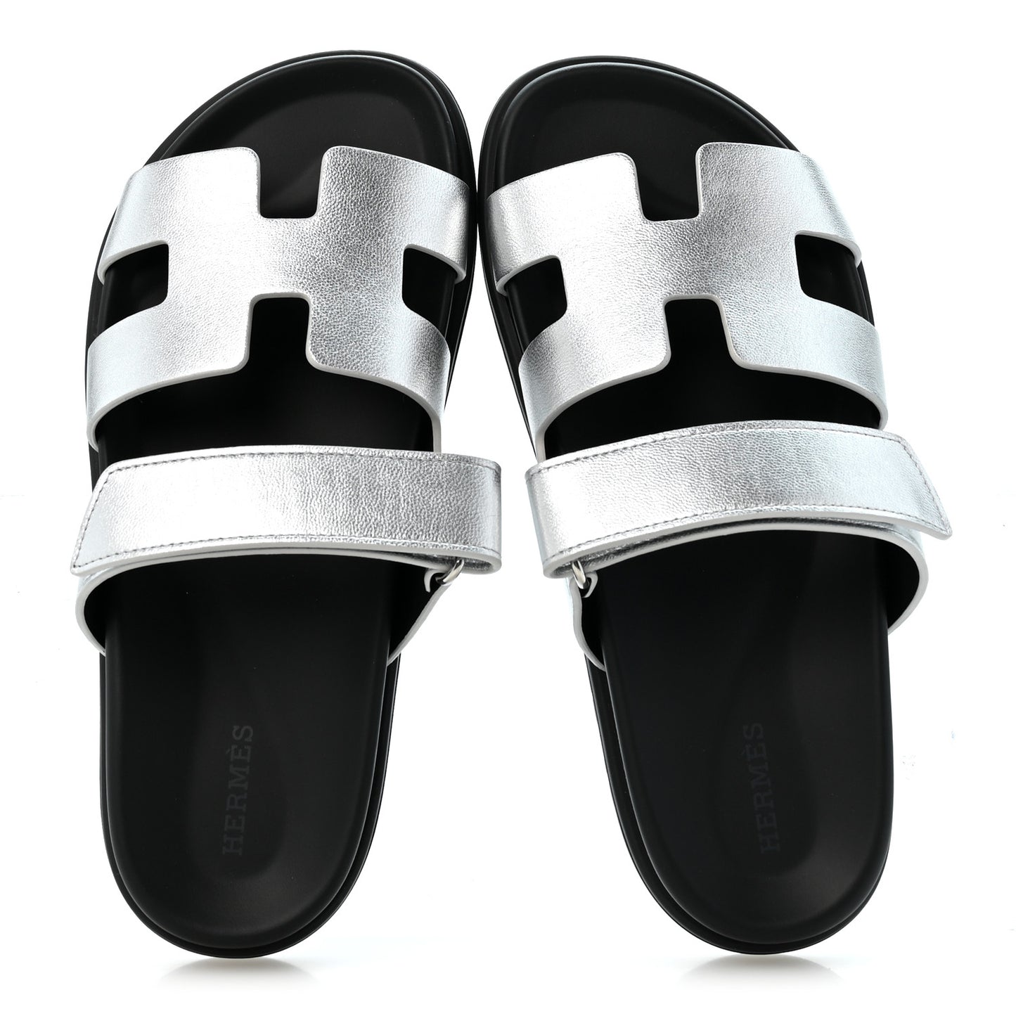 Metallic Goatskin Womens Chypre Sandals 38 Argent