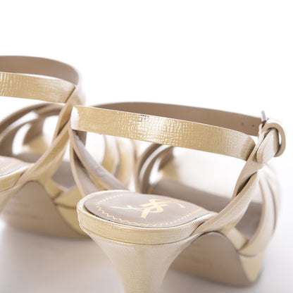 Saint Laurent Patent Textured Tribute 75 Platform Sandals 35.5 Corda 11 of 14