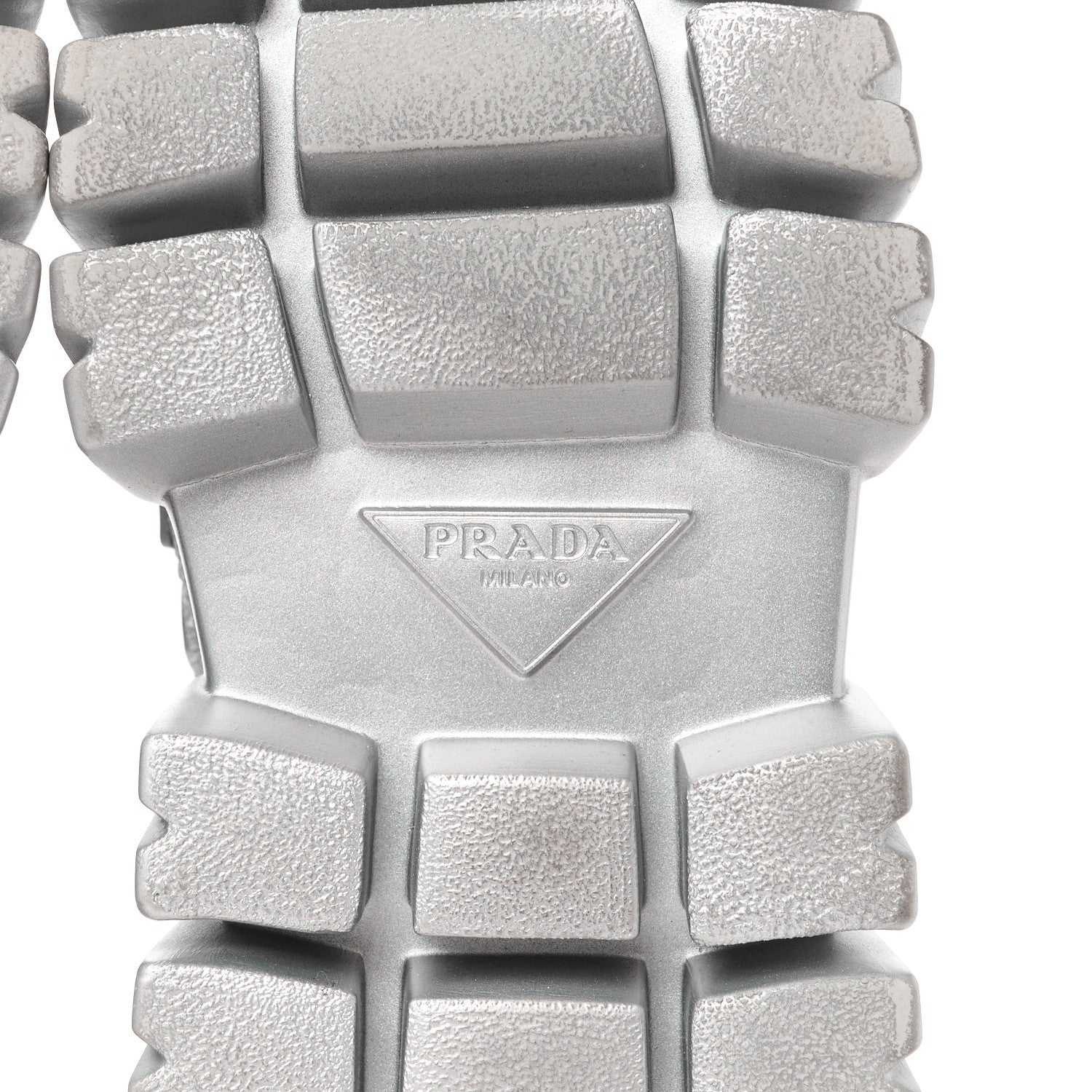 Prada Rubber Technical Knit Fabric Triangle Logo Evolution 55mm Sneakers 39 Argento 6 of 10