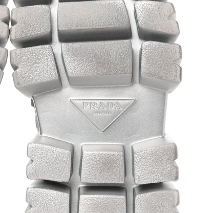 Prada Rubber Technical Knit Fabric Triangle Logo Evolution 55mm Sneakers 39 Argento 6 of 10