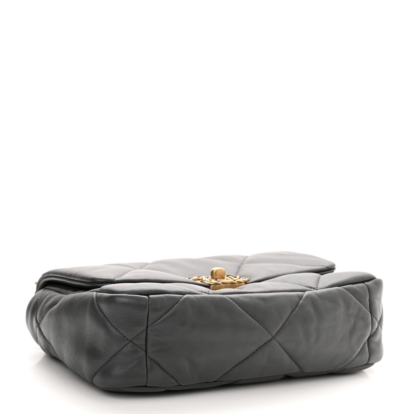 Lambskin Quilted Medium Chanel 19 Flap Dark Grey