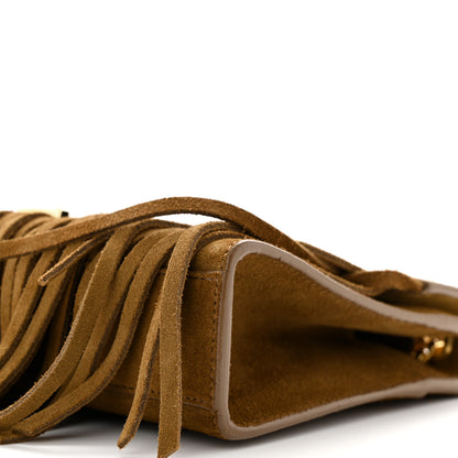 Saint Laurent Suede Fringe Small Monogram Satchel Light Ocre 10 of 12
