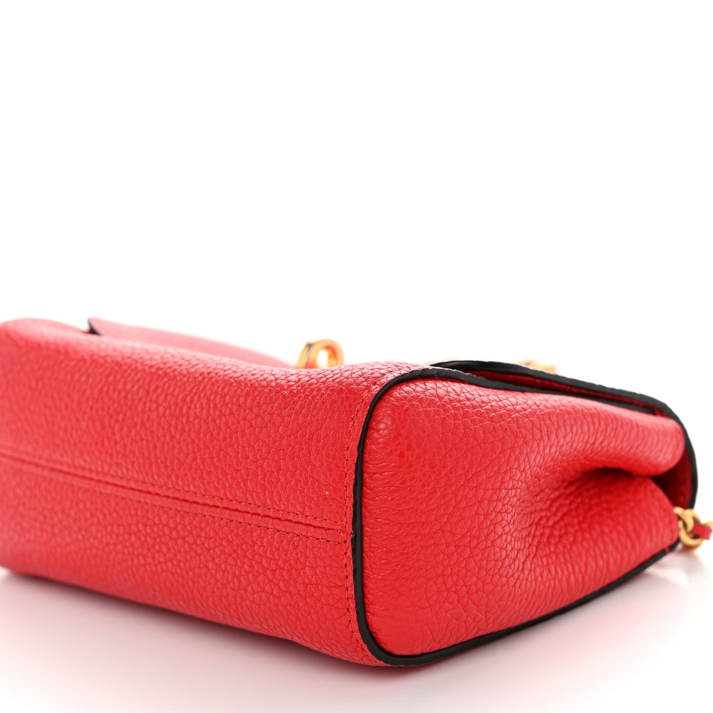 Classic Grain Calfskin Mini Lily Fiery Red