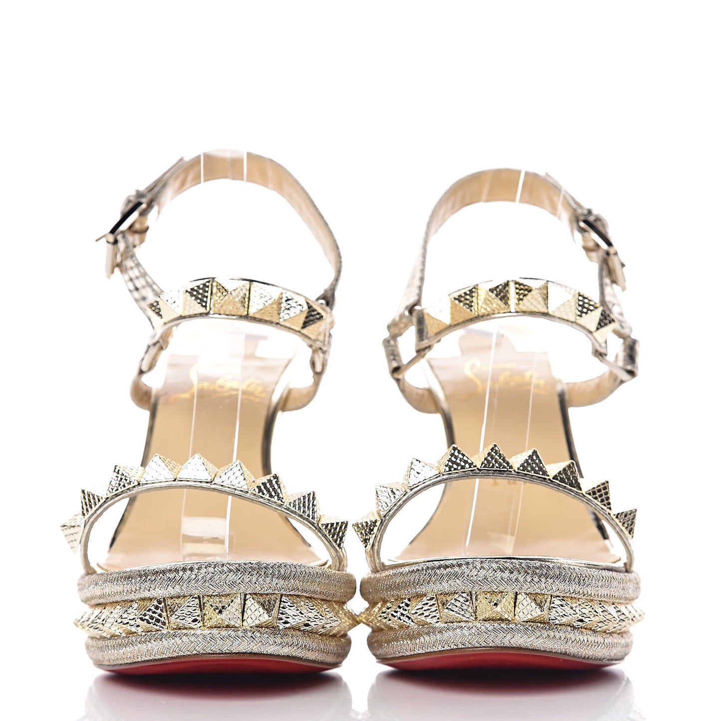 Calfskin Cubiste Pyraclou 110 Wedge Sandals 37 Platine