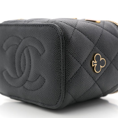 Chanel Caviar Quilted Enamel Coco Casino Mini Vanity Case With Chain Black 10 of 11