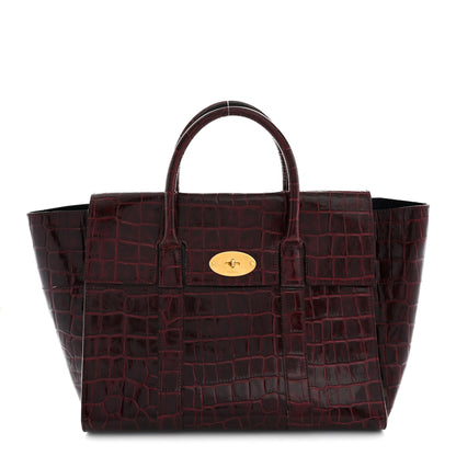 Mulberry Crocodile Embossed Calfskin Bayswater Oxblood 1 of 13