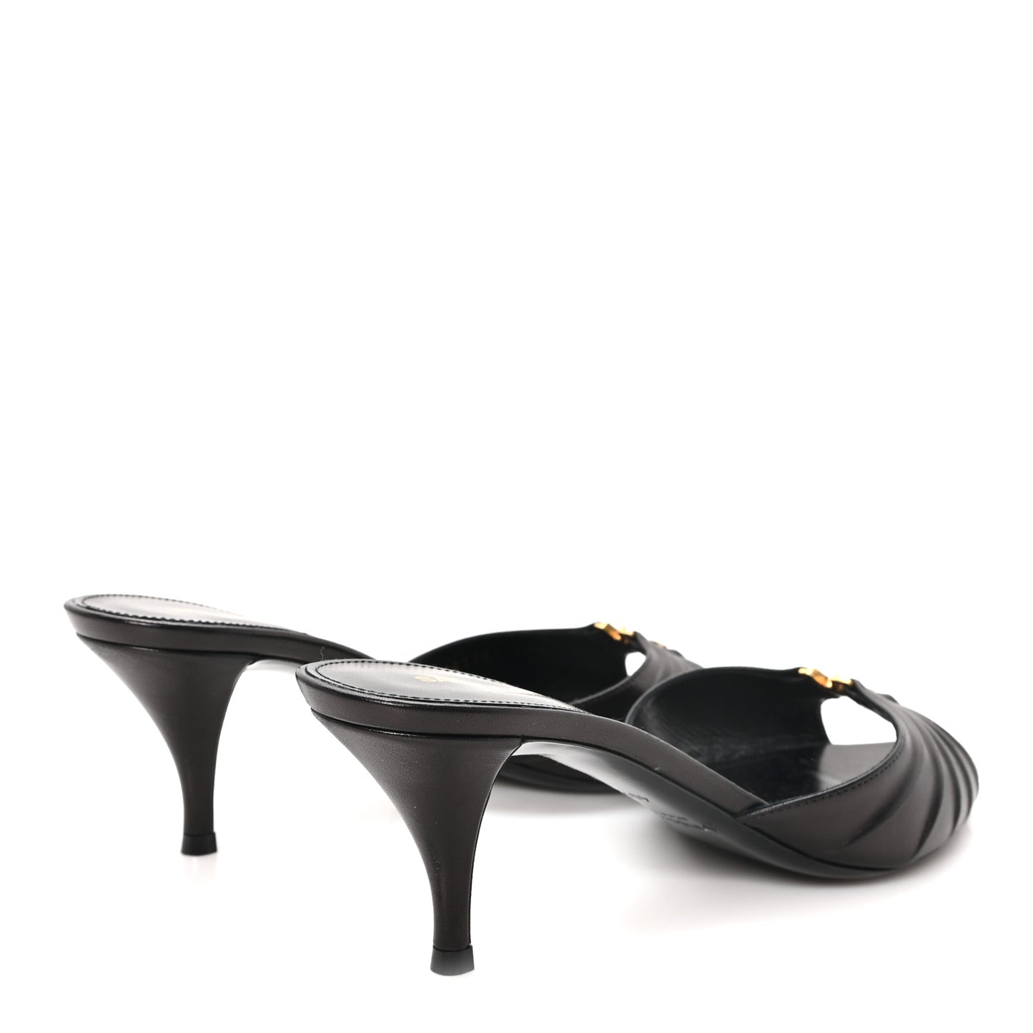 Nappa Sugar Babylone 90 Mules 40.5 Black