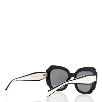 Prada Acetate Square Sunglasses SPR 16Y Black Dark Grey 4 of 8