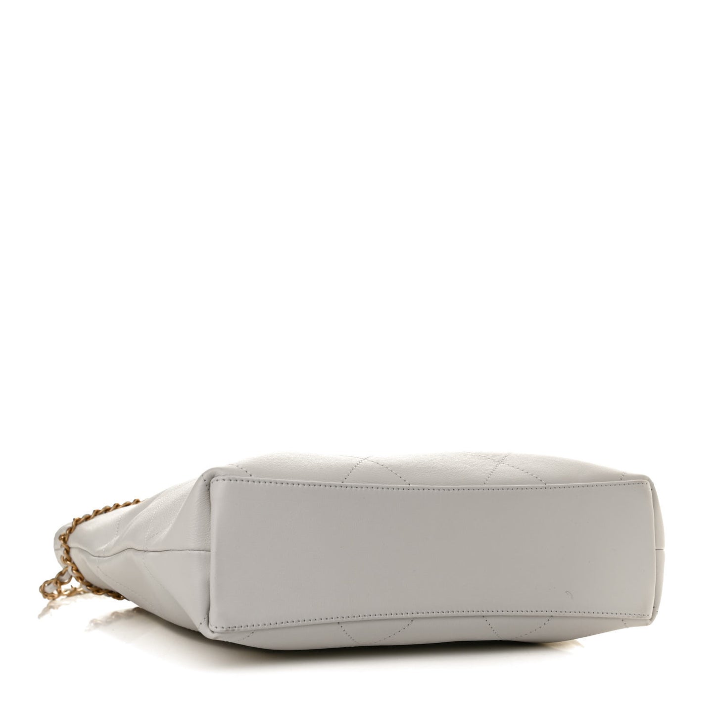Calfskin Stitched Small Shopping Tote White