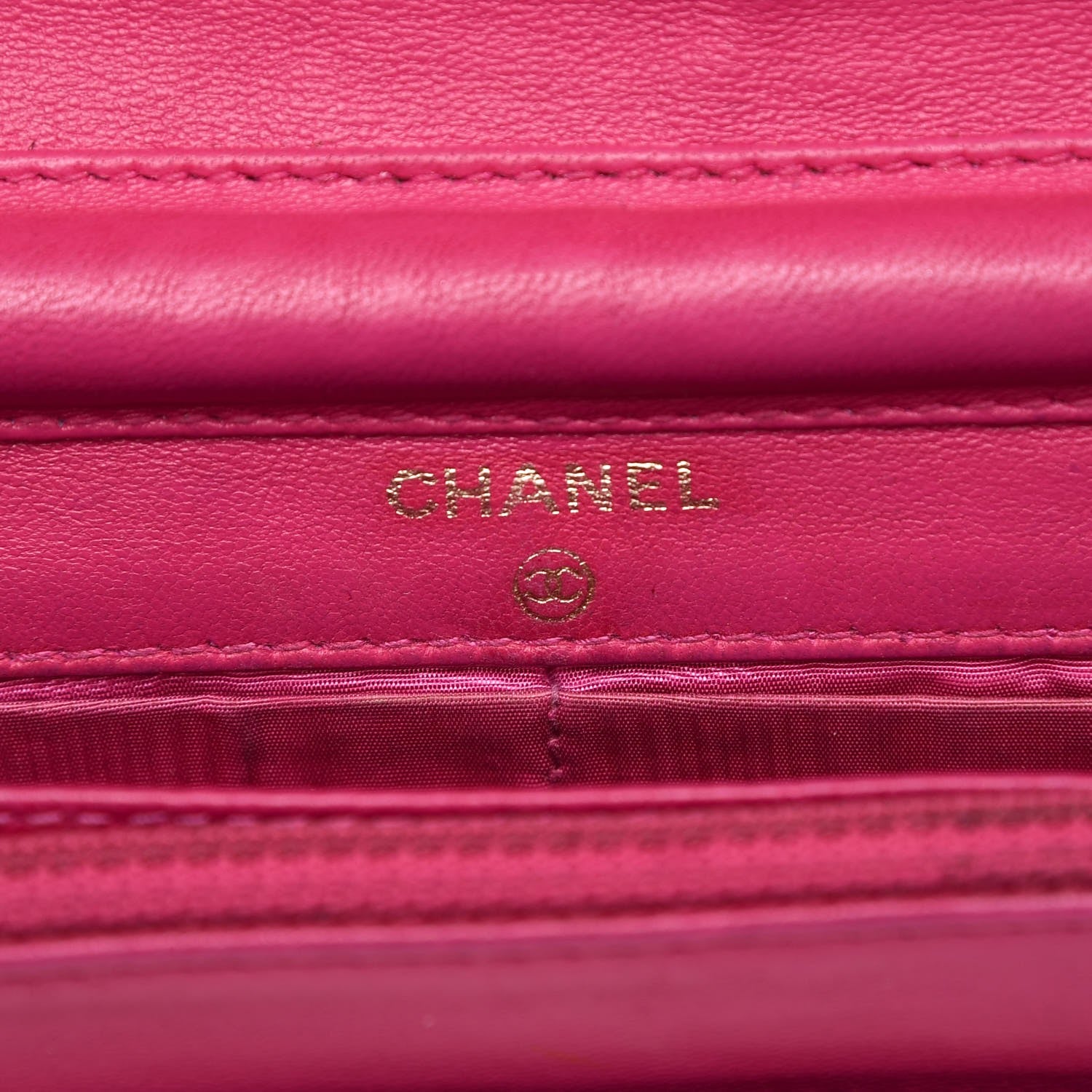 Chanel Caviar Timeless CC Wallet On Chain WOC Dark Pink 6 of 16