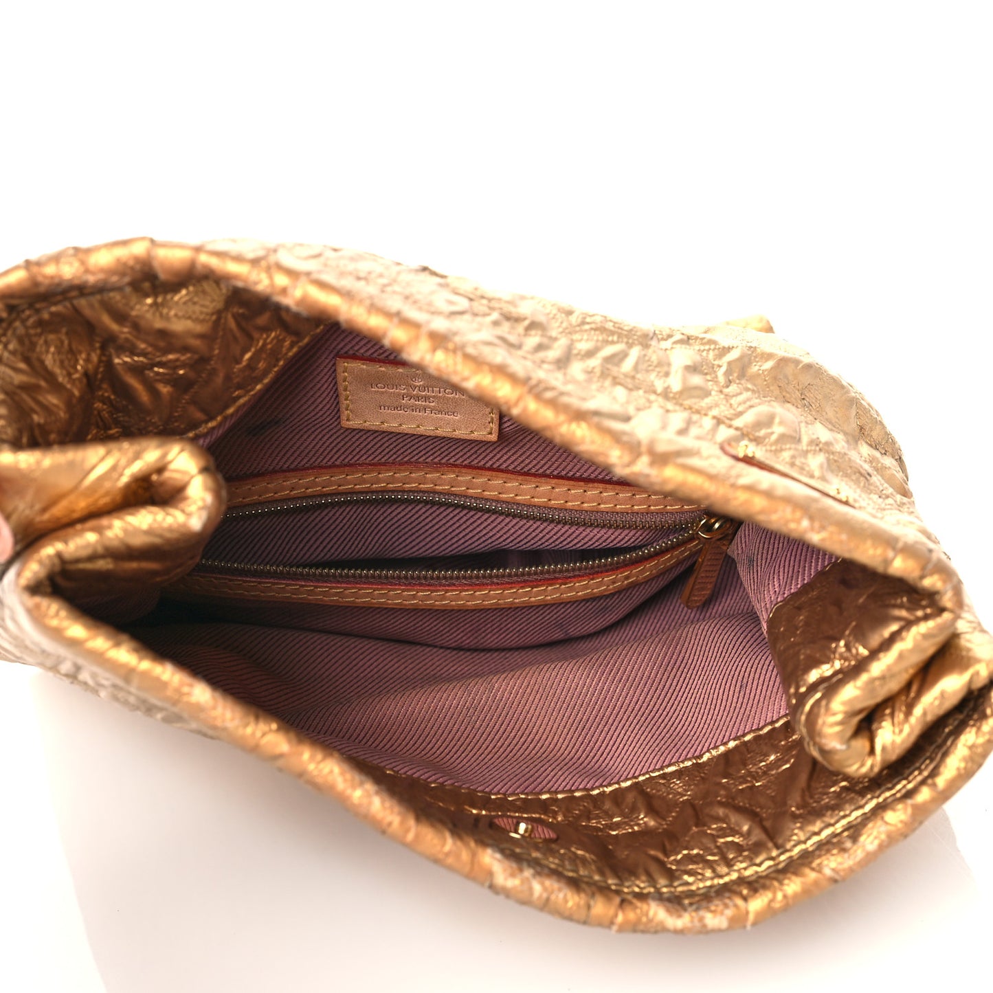 Jacquard Quilted Monogram Limelight Clutch PM Gold