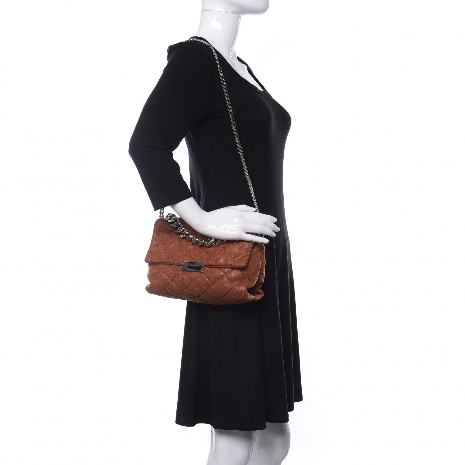 Stella McCartney Shaggy Deer Quilted Small Beckett Chain Shoulder Bag Brandy 2 of 8