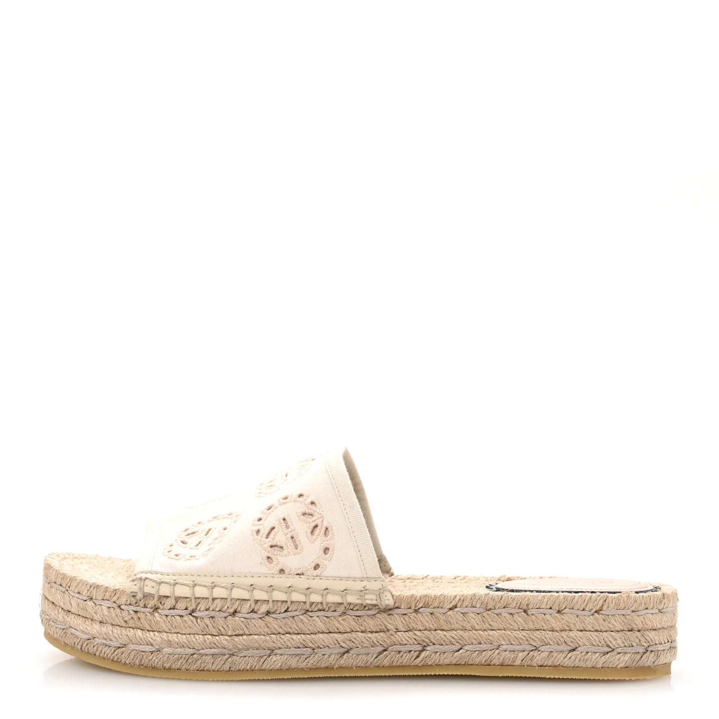 Canvas Interlocking G Damita Espadrille Sandals 38 Natural