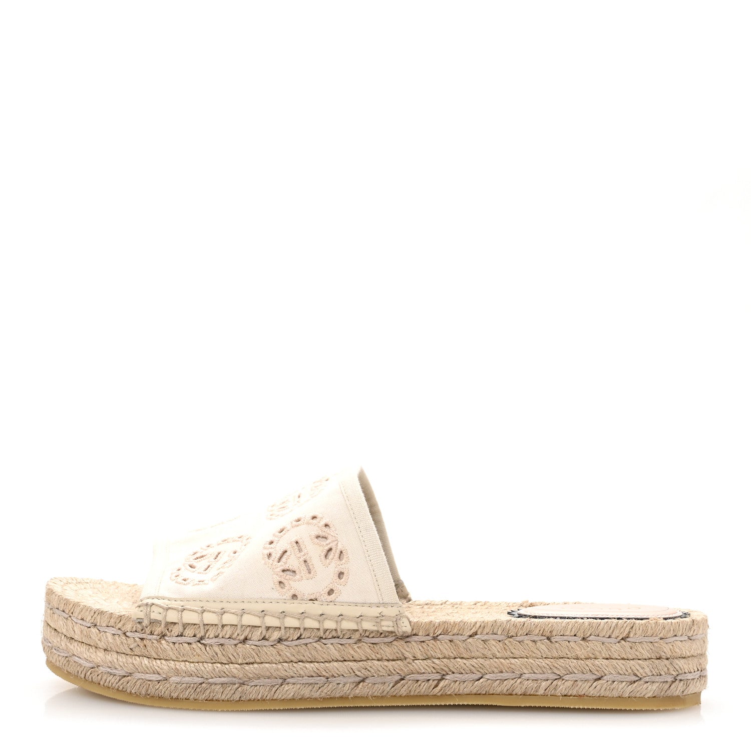 Gucci Canvas Interlocking G Damita Espadrille Sandals 38 Natural 1 of 10