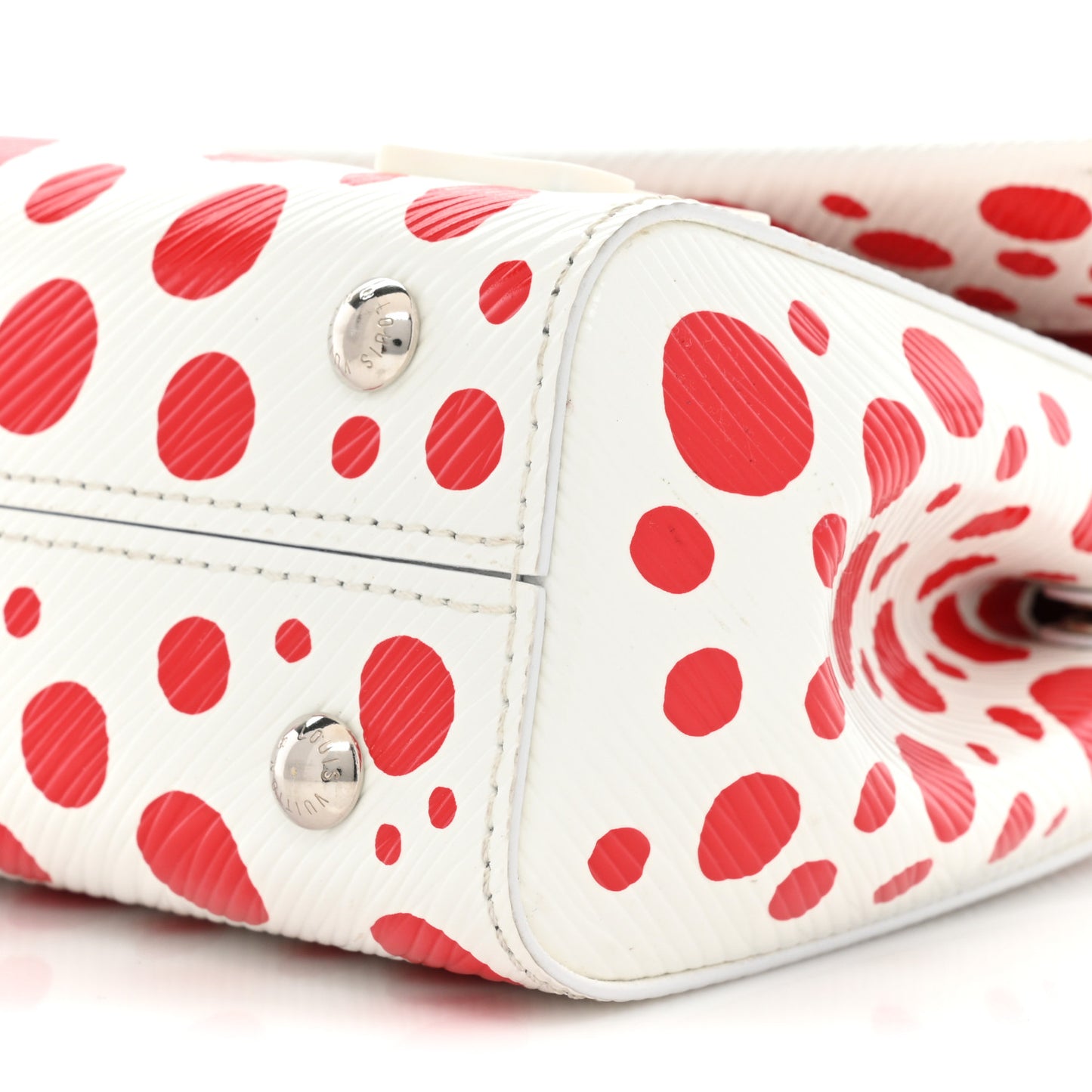 LV X YK Monogram Kusama Epi Cluny Mini White Red