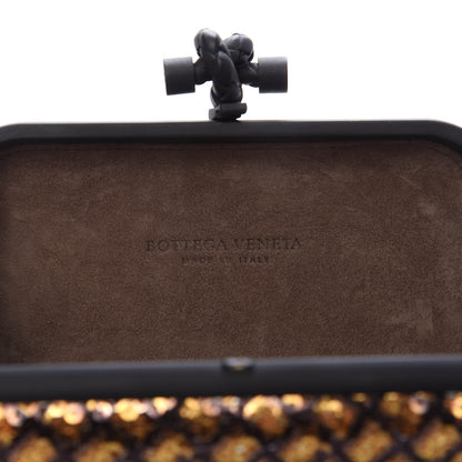 Bottega Veneta Metallic Paillettes Sequin Intrecciato Knot Clutch 6 of 6