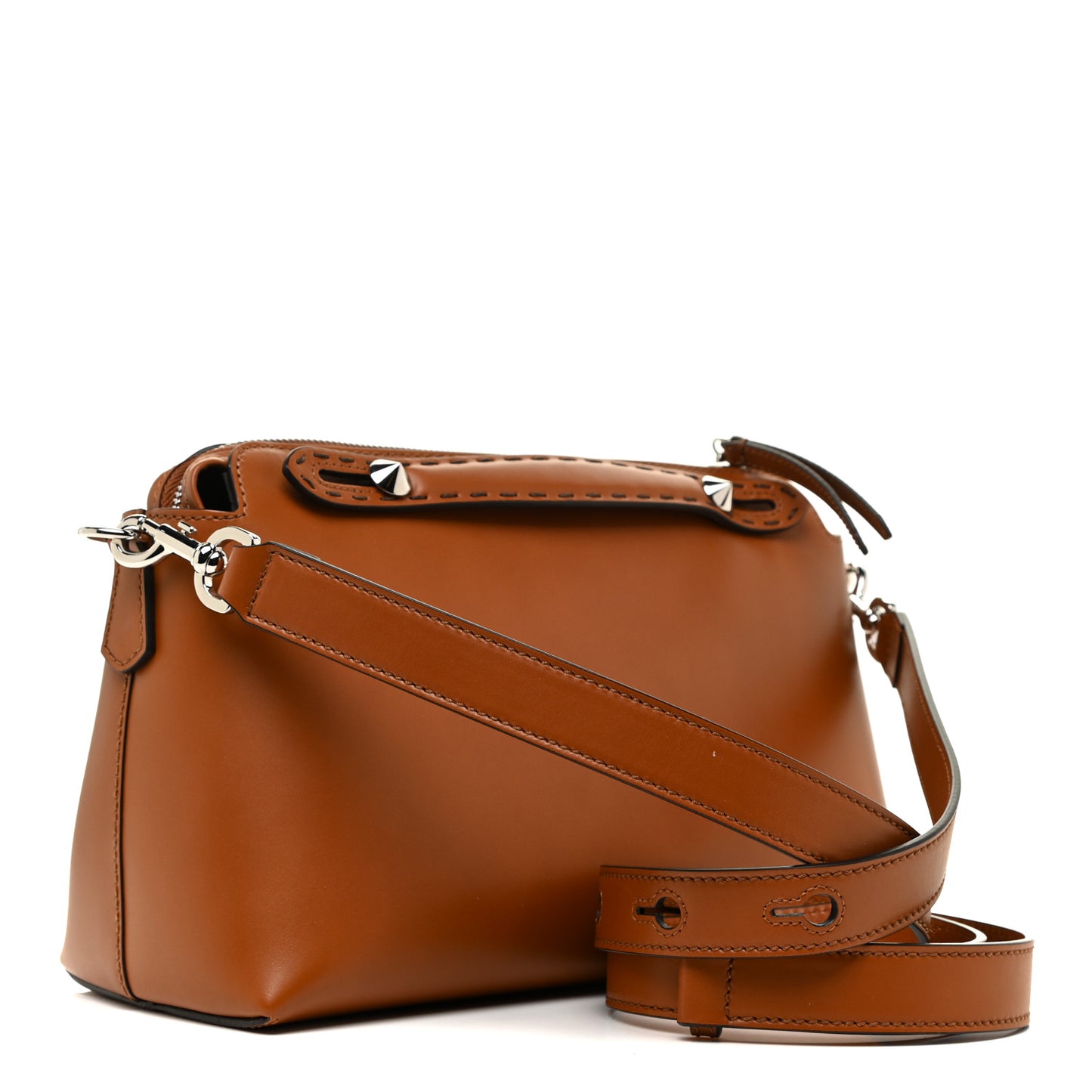 Vitello King Logo Embossed Medium By The Way Boston Bag Cuoio