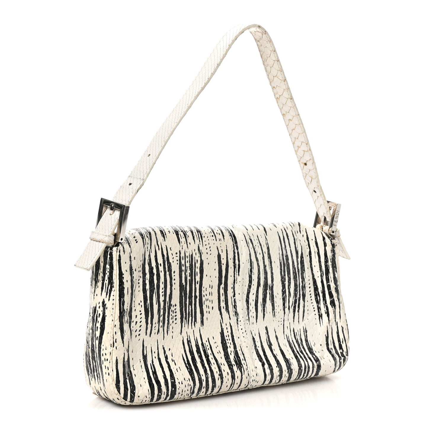 Snakeskin Baguette Black White