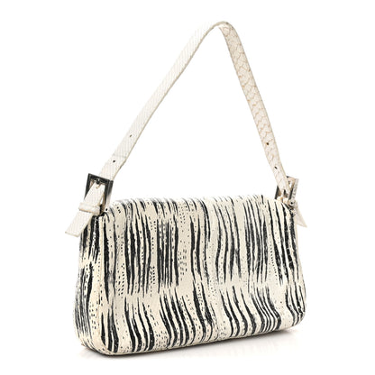Fendi Snakeskin Baguette Black White 3 of 9